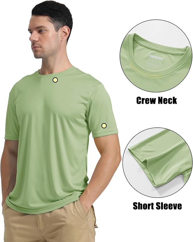 KEFITEVD Men's Short Sleeve UPF 50+ Sun Protection Shirts Quick Dry Rashguard Swim Shirt SPF Workout Fishing Athletic T-Shirt