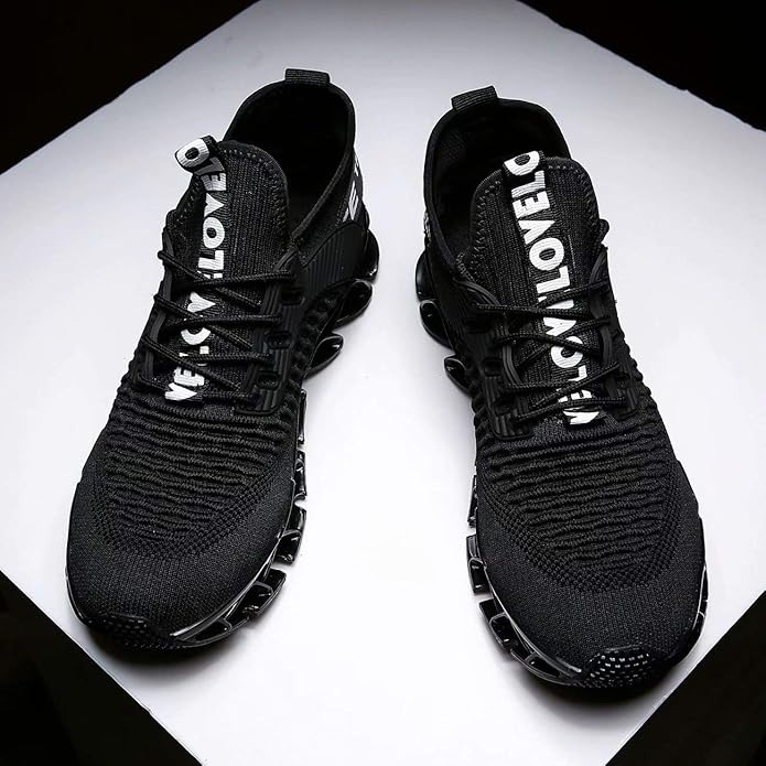 Vooncosir Men's Fashion Sneakers Breathable Mesh Running Shoes Blade Non Slip Soft Sole Casual Athletic Walking Shoes