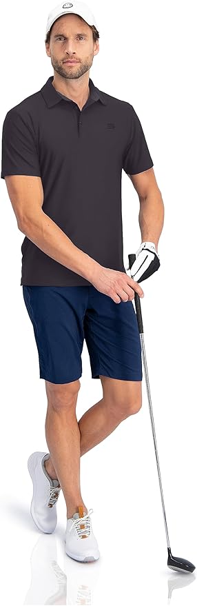 Three Sixty Six Golf Shirts for Men - Dry Fit Short-Sleeve Polo, Athletic Casual Collared T-Shirt