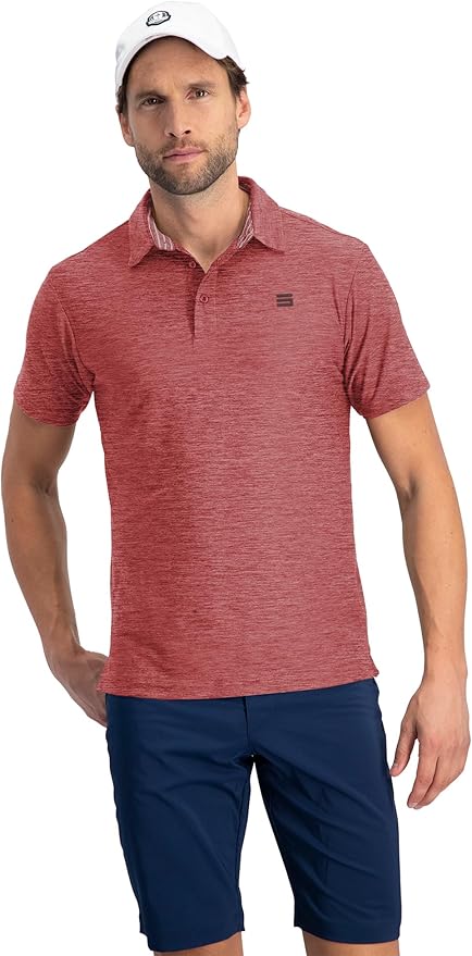 Three Sixty Six Golf Shirts for Men - Dry Fit Short-Sleeve Polo, Athletic Casual Collared T-Shirt
