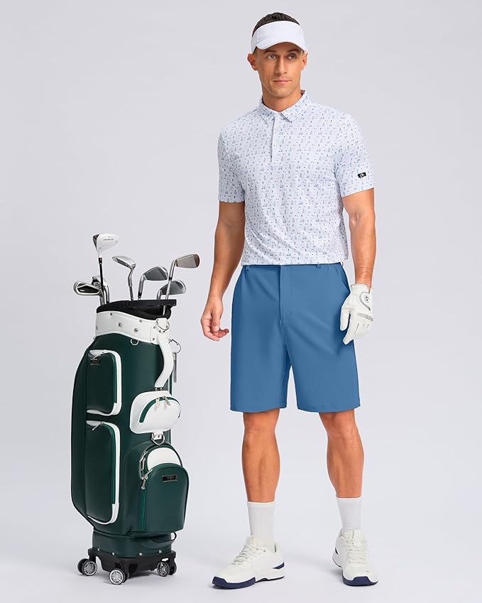 Pudolla Men's Casual Shorts 7"/9" Lightweight Golf Shorts with 3 Pockets Stretch Quick Dry Comfy Work Shorts