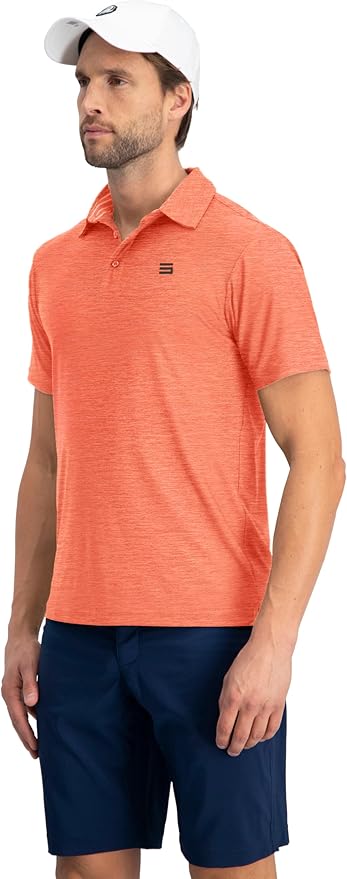 Three Sixty Six Golf Shirts for Men - Dry Fit Short-Sleeve Polo, Athletic Casual Collared T-Shirt