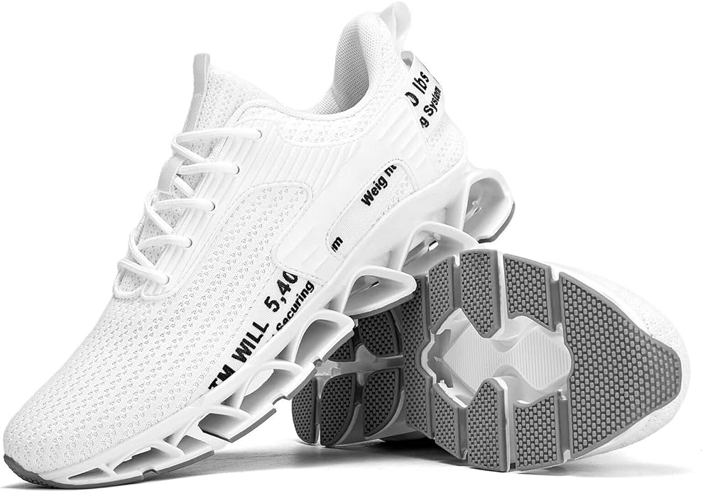 Vooncosir Men's Fashion Sneakers Breathable Mesh Running Shoes Blade Non Slip Soft Sole Casual Athletic Walking Shoes