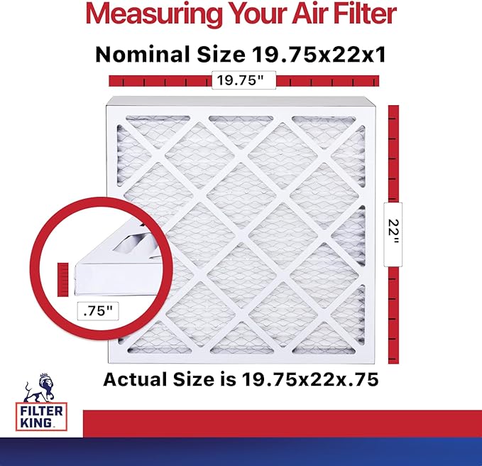 Filter King Air Filters 19.75x22x1 | 4-Pack | MERV 11 HVAC Pleated AC Furnace Filters | Actual Size 19.75 x 22 x .75"
