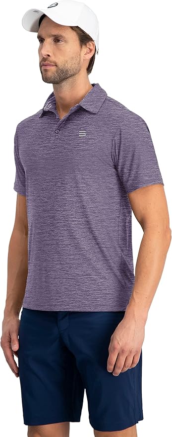 Three Sixty Six Golf Shirts for Men - Dry Fit Short-Sleeve Polo, Athletic Casual Collared T-Shirt