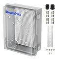 Outdoor Electrical Junction Box | IP67 Waterproof | Resistant ABS Material with Clear UV Coating Cover | Weatherproof Box for Outdoor, Garden, Deck, Patio