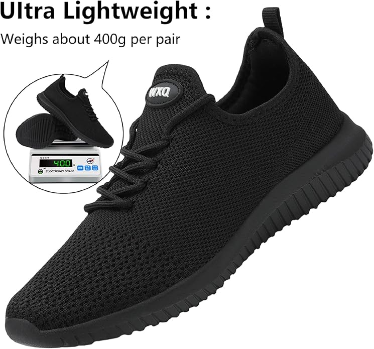WXQ Men's Running Shoes Comfortable Lightweight Breathable Walking Shoes Mesh Workout Casual Sports Shoes