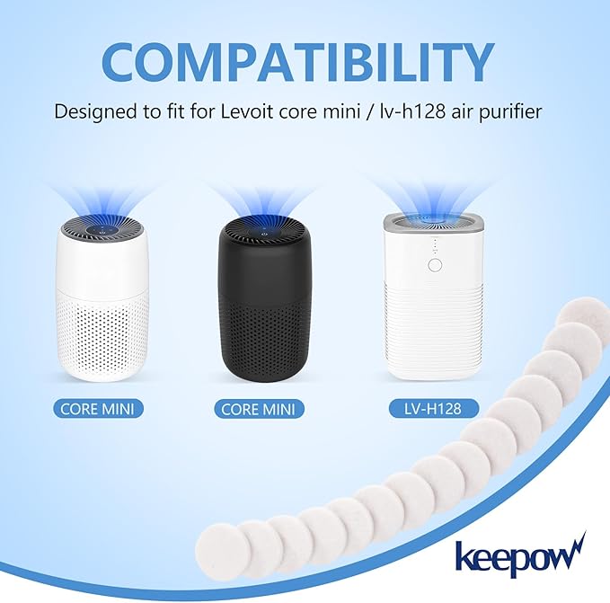 KEEPOW 12 Pack Aroma Pads Refills Compatible with LEVOIT Core Mini/LV-H128 Air Purifier, Essential Oil Pads Replacement Aromatherapy Refill Pads