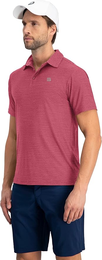 Three Sixty Six Golf Shirts for Men - Dry Fit Short-Sleeve Polo, Athletic Casual Collared T-Shirt