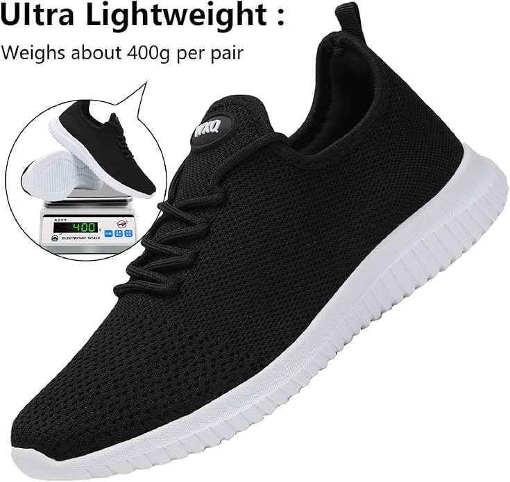 WXQ Men's Running Shoes Comfortable Lightweight Breathable Walking Shoes Mesh Workout Casual Sports Shoes