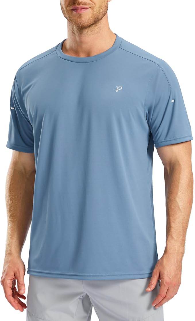 Pudolla Men's Workout Running T-Shirts Lightweight Quick Dry Athletic Gym Shirts for Men Short Sleeve Sport Tee Tops