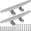 SHENGHUISS Boat Cleat 316 Stainless Steel Open Base Boat Dock Cleats Flat Top Mooring Cleat for Boat, Deck, Dock, Hook (4"/5"/6"/8"/10"/12")
