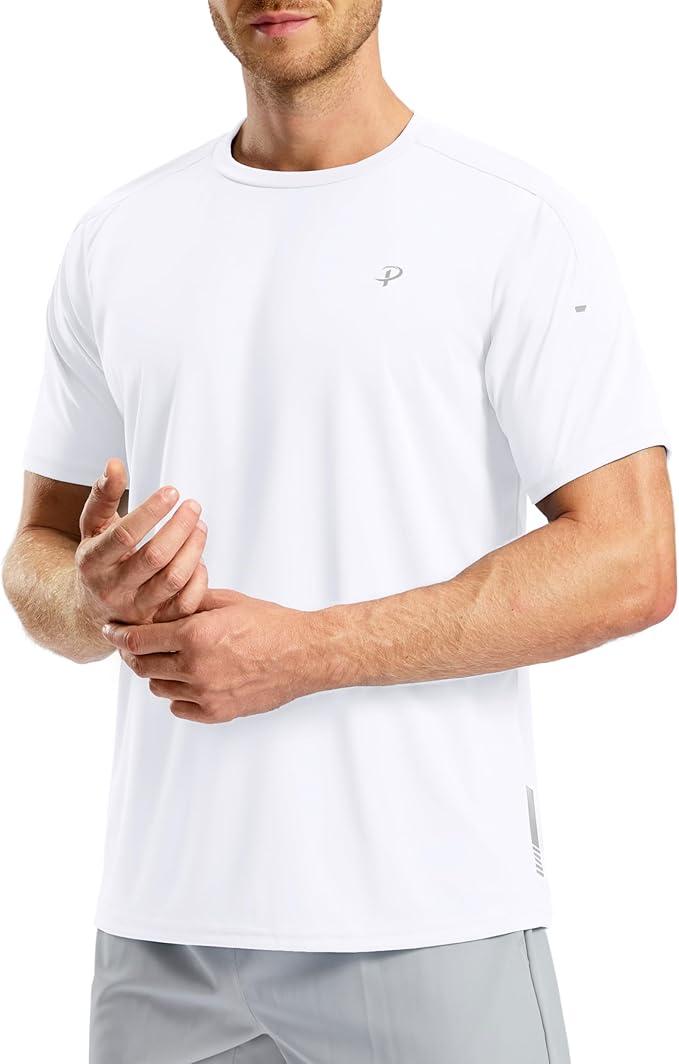 Pudolla Men's Workout Running T-Shirts Lightweight Quick Dry Athletic Gym Shirts for Men Short Sleeve Sport Tee Tops