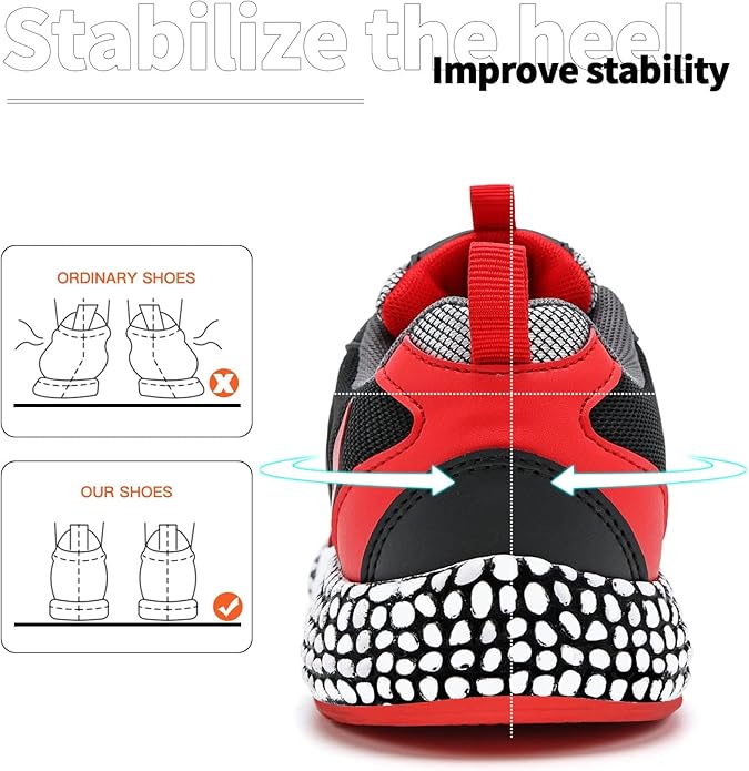 WETIKE Boy's Shoes Mesh Slip on Lightweight Running Sneakers