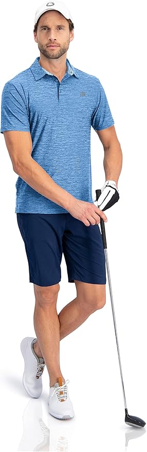 Three Sixty Six Golf Shirts for Men - Dry Fit Short-Sleeve Polo, Athletic Casual Collared T-Shirt