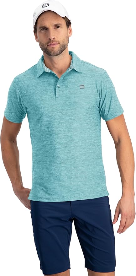Three Sixty Six Golf Shirts for Men - Dry Fit Short-Sleeve Polo, Athletic Casual Collared T-Shirt