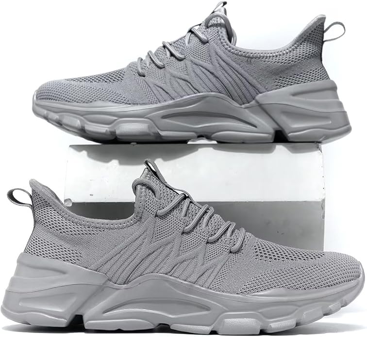 Mens Slip On Running Shoes Athletic Walking Trainers Lightweight Breathable Mesh Tennis Sneakers