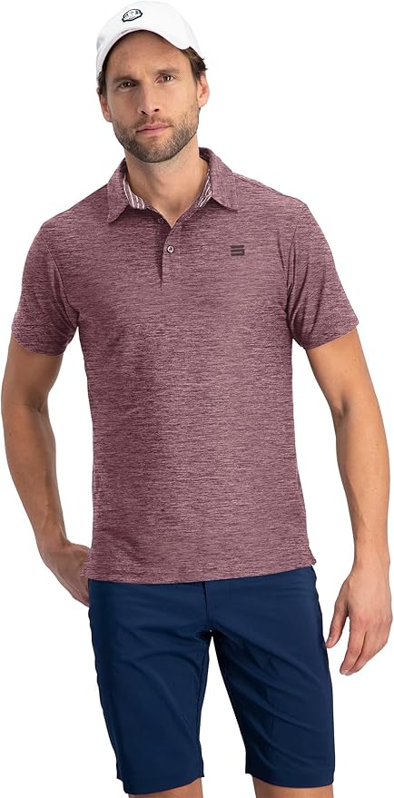 Three Sixty Six Golf Shirts for Men - Dry Fit Short-Sleeve Polo, Athletic Casual Collared T-Shirt