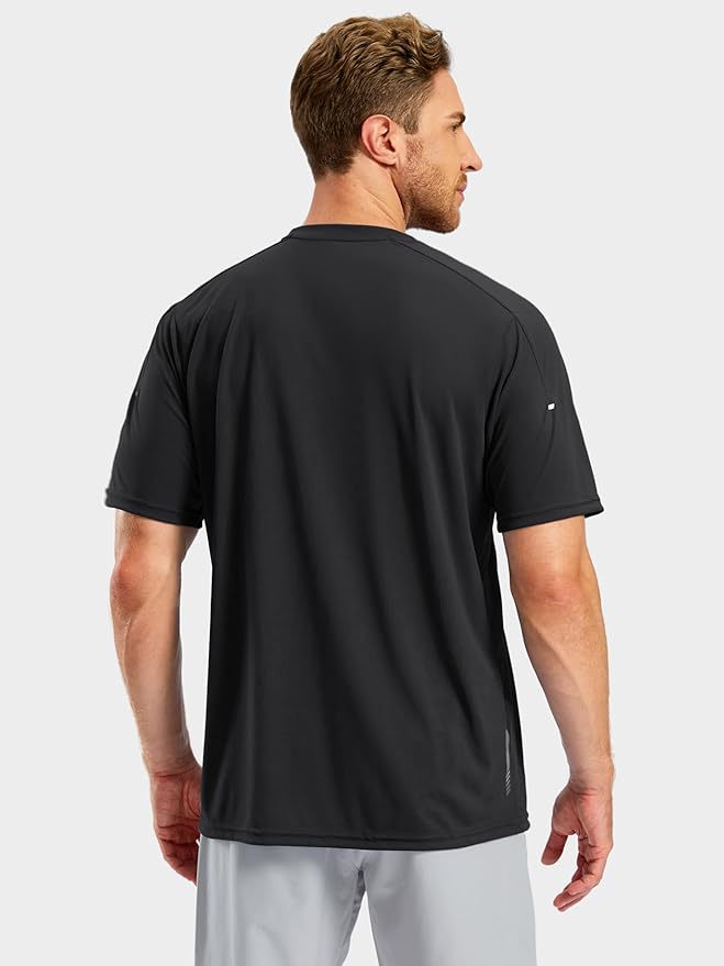 Pudolla Men's Workout Running T-Shirts Lightweight Quick Dry Athletic Gym Shirts for Men Short Sleeve Sport Tee Tops