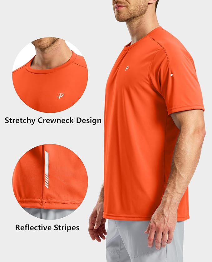 Pudolla Men's Workout Running T-Shirts Lightweight Quick Dry Athletic Gym Shirts for Men Short Sleeve Sport Tee Tops
