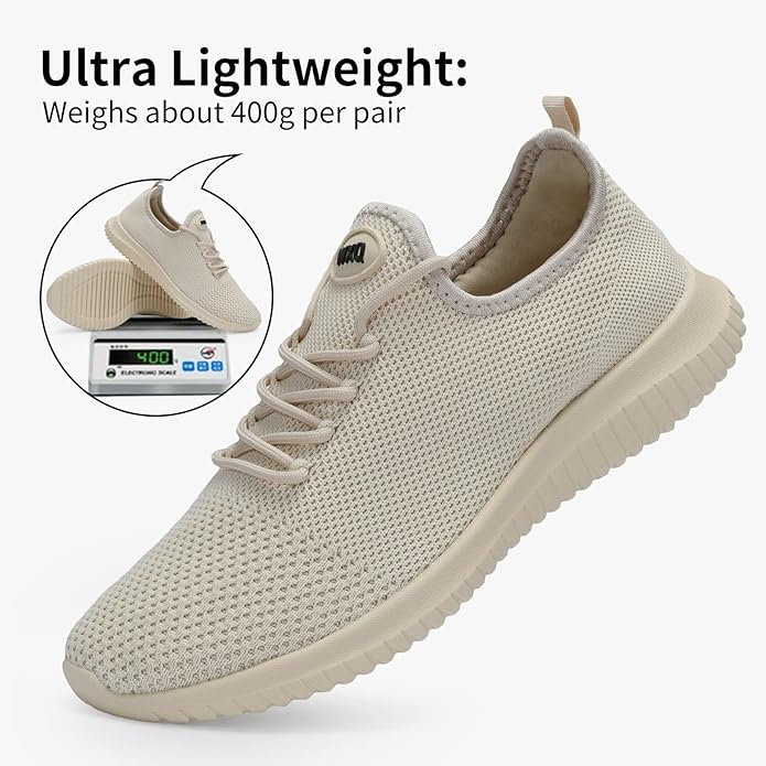 WXQ Men's Running Shoes Comfortable Lightweight Breathable Walking Shoes Mesh Workout Casual Sports Shoes