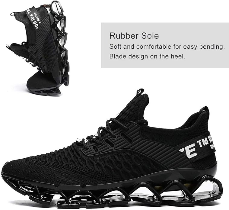 Vooncosir Men's Fashion Sneakers Breathable Mesh Running Shoes Blade Non Slip Soft Sole Casual Athletic Walking Shoes
