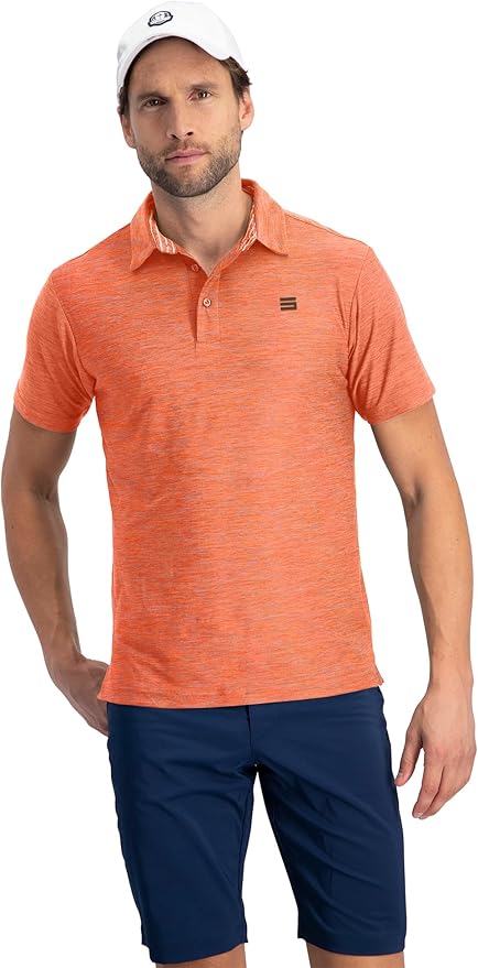 Three Sixty Six Golf Shirts for Men - Dry Fit Short-Sleeve Polo, Athletic Casual Collared T-Shirt