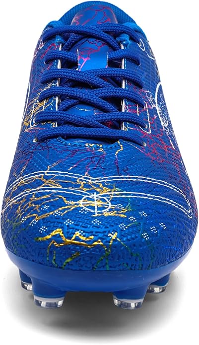 Boys' Soccer Shoes Kids Firm Ground Soccer Cleats Girls Athletic Sneakers Outdoor Turf Football Shoes for Little/Big Kid