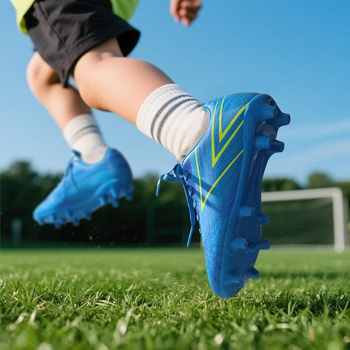 DREAM PAIRS Boys Girls Soccer Cleats Kids Youth Firm Ground Football Shoes for Little/Big Kid