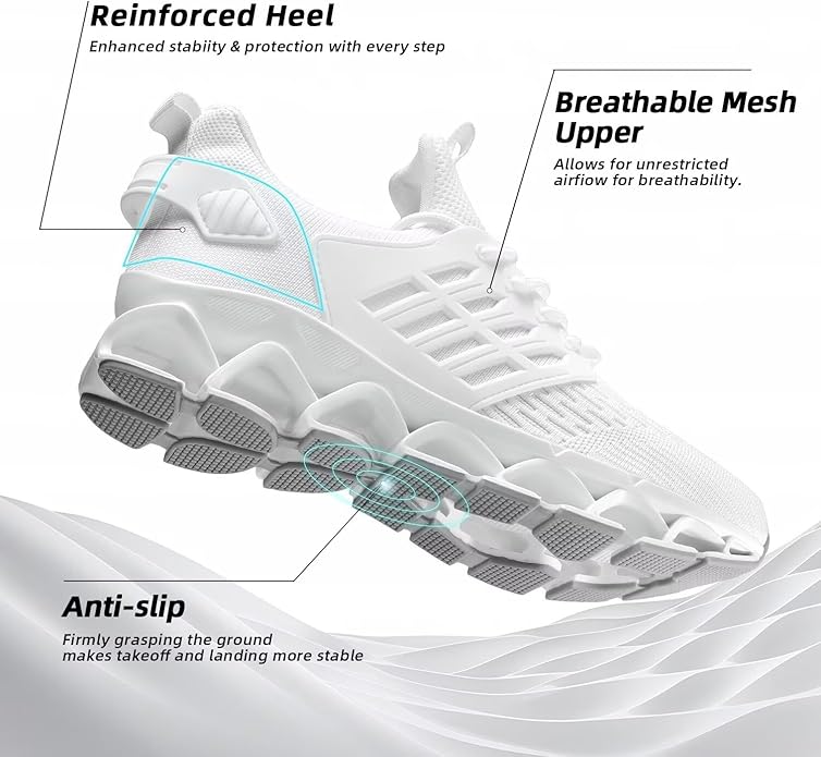 Mens Slip on Walking Running Shoes Blade Tennis Casual Fashion Sneakers Comfort Non Slip Work Sport Athletic Trainer
