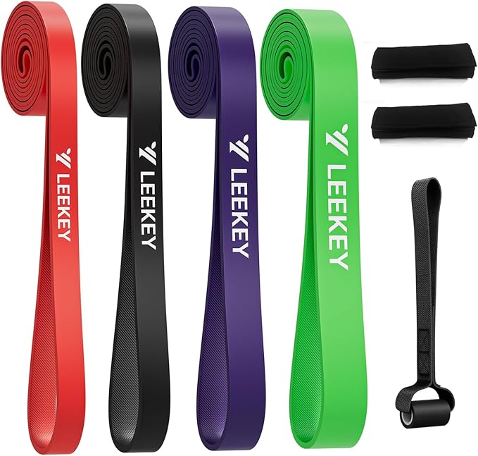 LEEKEY Resistance Bands Set for Pull-Up Assistance & Full-Body Training, Multi-Level Exercise Bands with Bag for Home Workouts, Physical Therapy, Strength Training (Men/Women)