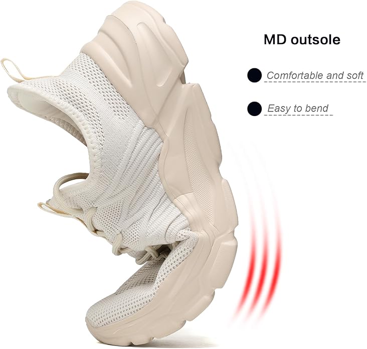 Mens Slip On Running Shoes Athletic Walking Trainers Lightweight Breathable Mesh Tennis Sneakers