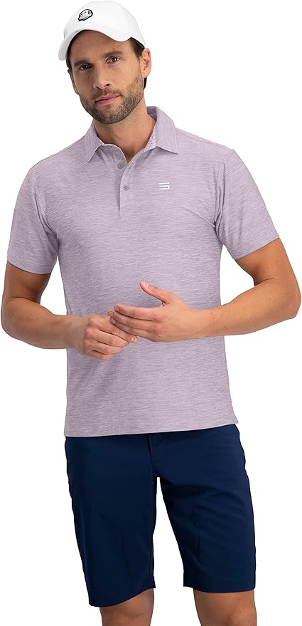 Three Sixty Six Golf Shirts for Men - Dry Fit Short-Sleeve Polo, Athletic Casual Collared T-Shirt
