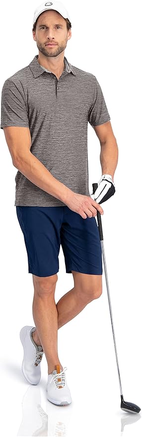Three Sixty Six Golf Shirts for Men - Dry Fit Short-Sleeve Polo, Athletic Casual Collared T-Shirt