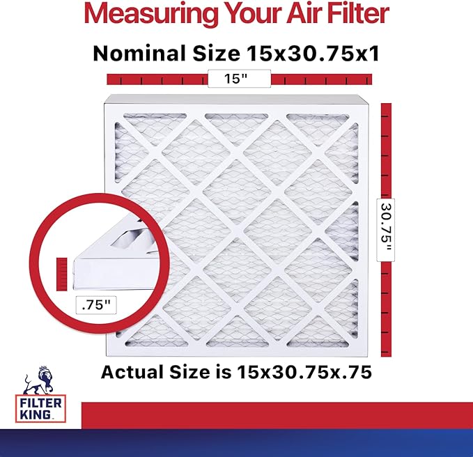 Filter King Air Filters 15x30.75x1 | 4 Pack | MERV 11 HVAC Pleated AC Furnace Filters | Actual Size 15 x 30.75 x .75"