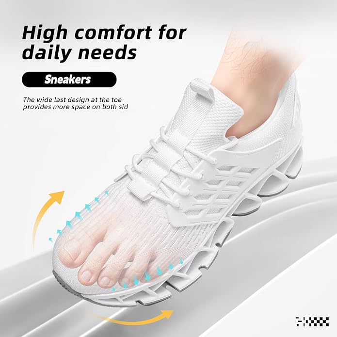 Mens Slip on Walking Running Shoes Blade Tennis Casual Fashion Sneakers Comfort Non Slip Work Sport Athletic Trainer