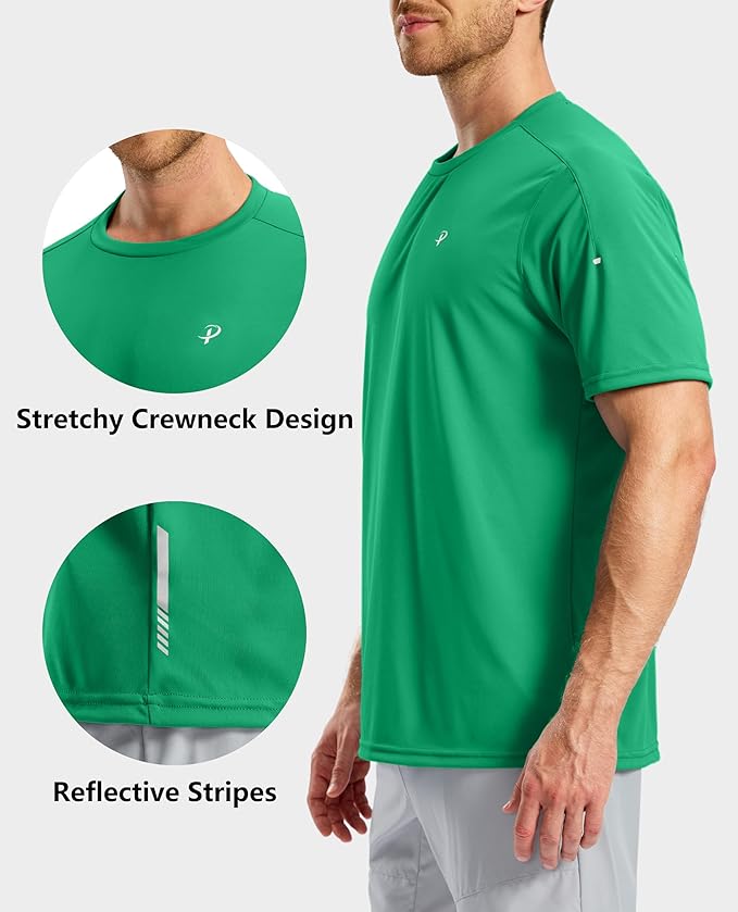 Pudolla Men's Workout Running T-Shirts Lightweight Quick Dry Athletic Gym Shirts for Men Short Sleeve Sport Tee Tops