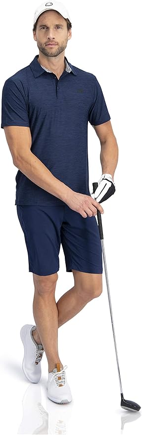 Three Sixty Six Golf Shirts for Men - Dry Fit Short-Sleeve Polo, Athletic Casual Collared T-Shirt