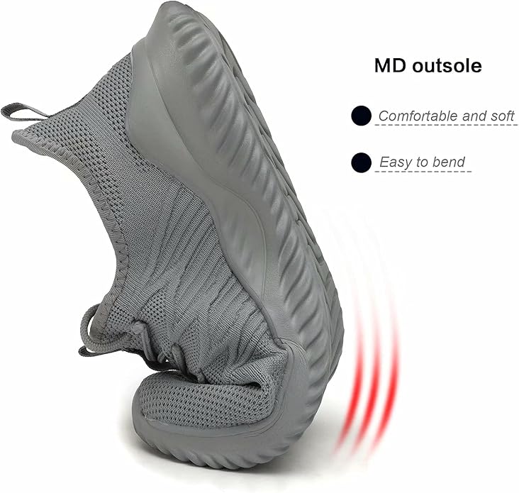 Mens Slip On Running Shoes Athletic Walking Trainers Lightweight Breathable Mesh Tennis Sneakers