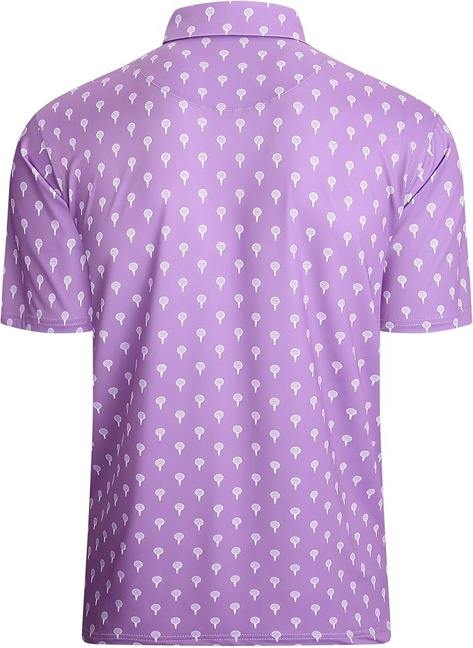 Damipow Premium Golf Shirts for Men Dry Fit Performance Polo Short Sleeve Collared Shirt