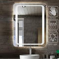 LED Bathroom Mirror with Lights Sensor Switch Bathroom Mirror with Demister Pad for Makeup Cosmetic Shaving… (600x800x42mm)