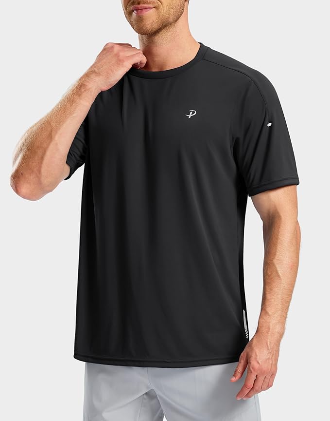 Pudolla Men's Workout Running T-Shirts Lightweight Quick Dry Athletic Gym Shirts for Men Short Sleeve Sport Tee Tops
