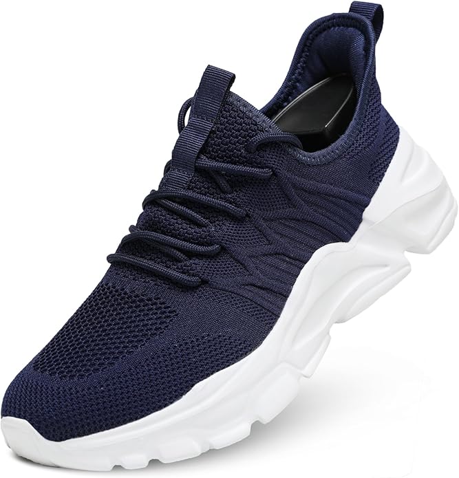 Mens Slip On Running Shoes Athletic Walking Trainers Lightweight Breathable Mesh Tennis Sneakers