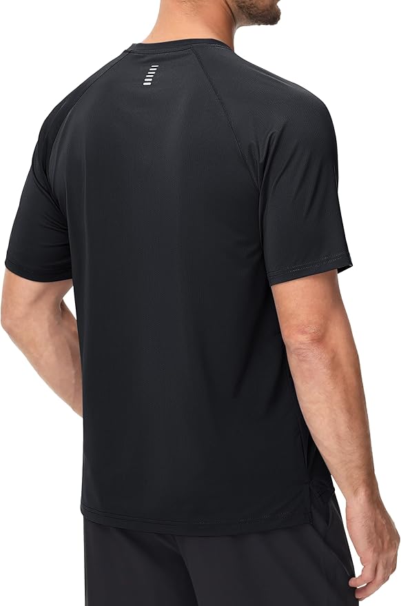 MAGCOMSEN Men's Dry Fit Shirts Mesh Short Sleeve Athletic Lightweight Workout Performance Hiking Shirt