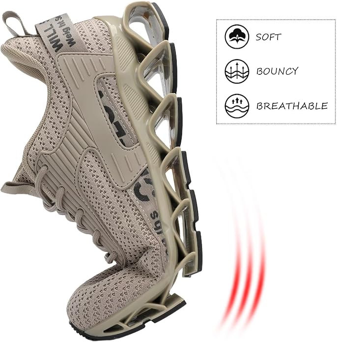 Vooncosir Men's Fashion Sneakers Breathable Mesh Running Shoes Blade Non Slip Soft Sole Casual Athletic Walking Shoes