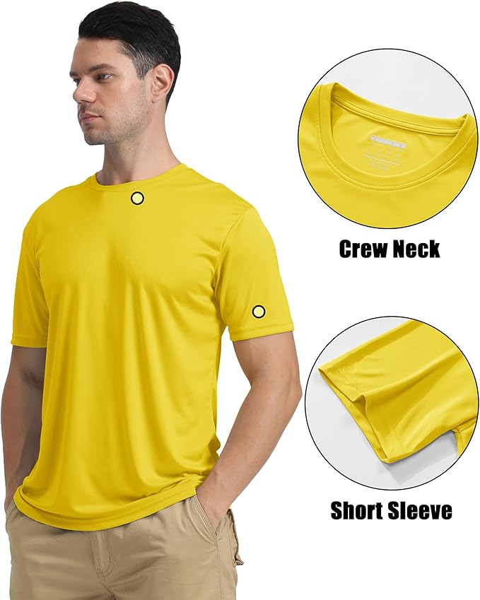 KEFITEVD Men's Short Sleeve UPF 50+ Sun Protection Shirts Quick Dry Rashguard Swim Shirt SPF Workout Fishing Athletic T-Shirt