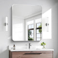 Silver Bathroom Mirror,30x36 inch Wall Mirror for Bathroom Wall Mounted,Rectangle Mirror for Bathroom Over Sink,Modern Frame Round Corner for Living Room,Bedroom Entryway,Horizontal/Vertical