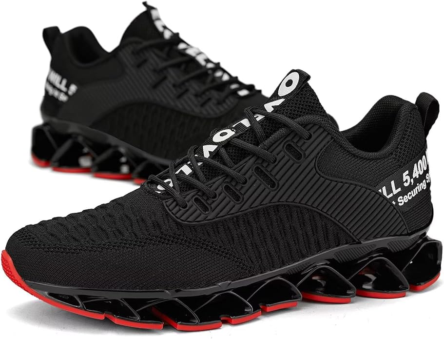 Vooncosir Men's Fashion Sneakers Breathable Mesh Running Shoes Blade Non Slip Soft Sole Casual Athletic Walking Shoes