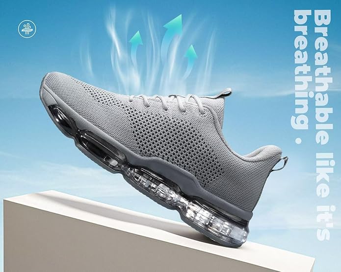 Men's Air Cushion Running Shoes Breathable Tennis Fashion Sneakers Non Slip Workout Casual Sport Shoes Gym Training Comfortable Walking Shoes