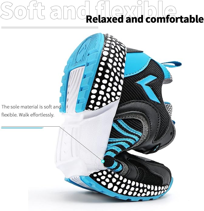 WETIKE Boy's Shoes Mesh Slip on Lightweight Running Sneakers